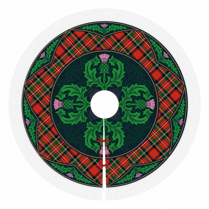 Scottish Stewart Royal Modern Clan Tartan Christmas Tree Skirt Old Scottish Thistle Flower Tassels Tartan Plaid 1