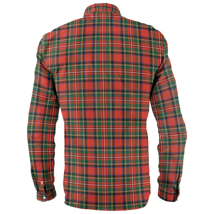 Scottish Stewart Royal Modern Clan Tartan Long Sleeve Shirt Back Side Tartan Plaid