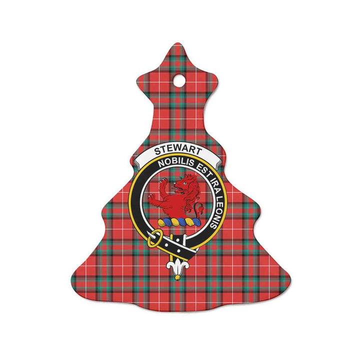 Scottish Stewart (Stuart) of Bute Clan Crest Tartan Ceramic Ornament Tree Shape Tartan Plaid