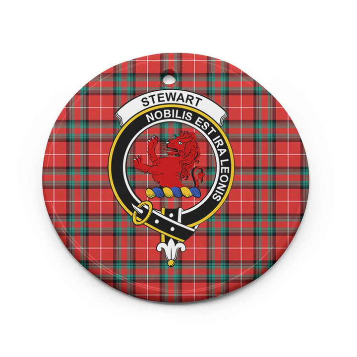 Scottish Stewart (Stuart) of Bute Clan Crest Tartan Ceramic Ornament Circle Shape Tartan Plaid