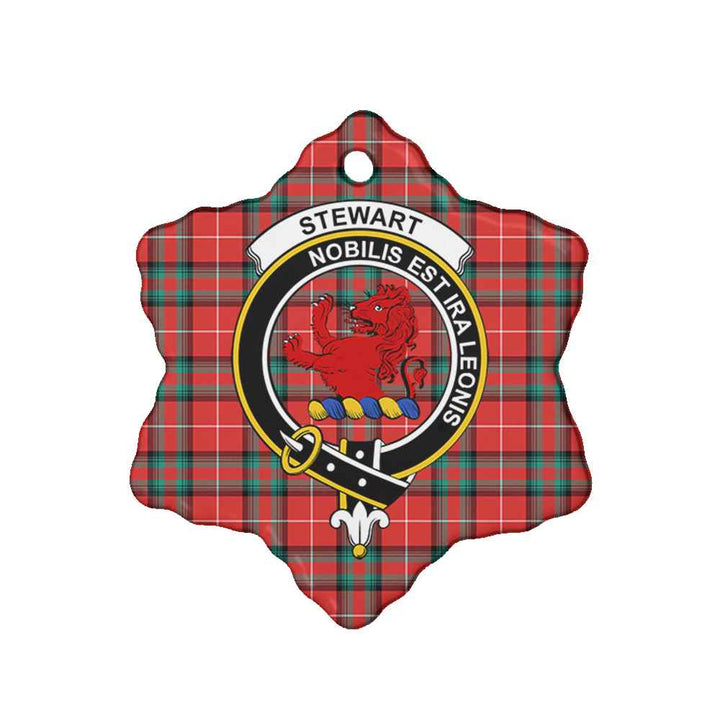 Scottish Stewart (Stuart) of Bute Clan Crest Tartan Ceramic Ornament Snow Flake Shape Tartan Plaid