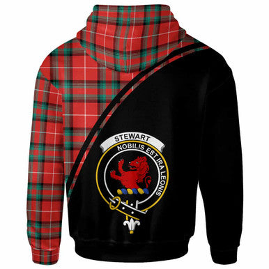 Scottish Stewart (Stuart) of Bute Clan Crest Tartan Curve Hoodie Back Side Tartan Plaid