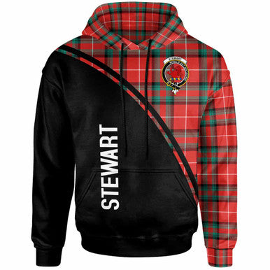 Scottish Stewart (Stuart) of Bute Clan Crest Tartan Curve Hoodie Front Side Tartan Plaid