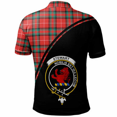 Scottish Stewart (Stuart) of Bute Clan Crest Tartan Curve Polo Shirt Back Side Tartan Plaid
