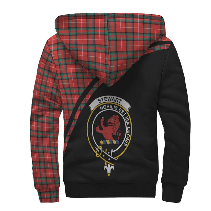 Scottish Stewart (Stuart) of Bute Clan Crest Tartan Curve Sherpa Hoodie