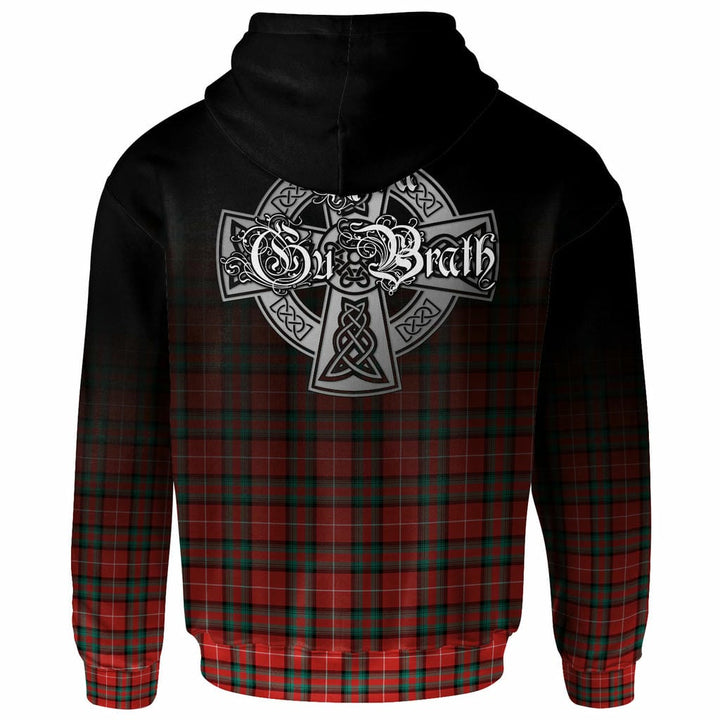 Scottish Stewart (Stuart) of Bute Clan Crest Tartan Hoodie - Alba Gu Brath Family Crest Celtic Inspired Back Side Tartan Plaid