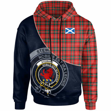 Scottish Stewart (Stuart) of Bute Clan Crest Tartan Hoodie - Bend Style Front Side Tartan Plaid