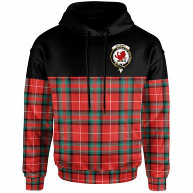 Scottish Stewart (Stuart) of Bute Clan Crest Tartan Hoodie - Horizontal Style Front Side Tartan Plaid