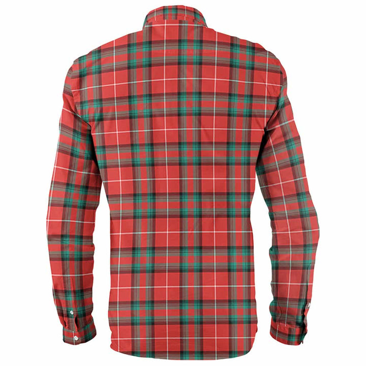 Scottish Stewart (Stuart) of Bute Clan Crest Tartan Long Sleeve Shirt Back Side Tartan Plaid