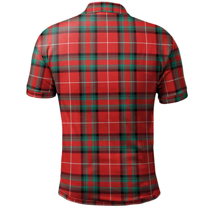 Scottish Stewart (Stuart) of Bute Clan Crest Tartan Polo Shirt Back Side Tartan Plaid