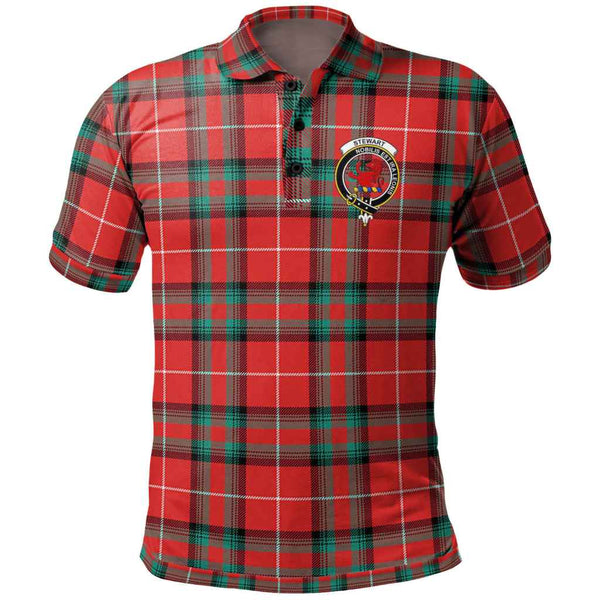 Scottish Stewart (Stuart) of Bute Clan Crest Tartan Polo Shirt Front Side Tartan Plaid