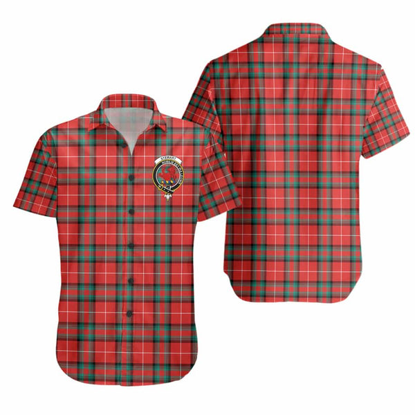 Scottish Stewart (Stuart) of Bute Clan Crest Tartan Short Sleeve Shirt Tartan Plaid