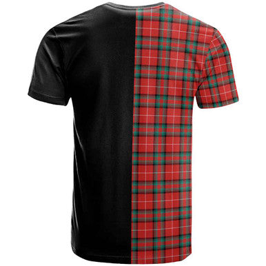 Scottish Stewart (Stuart) of Bute Clan Crest Tartan T-Shirt Half in Me Back Side Tartan Plaid