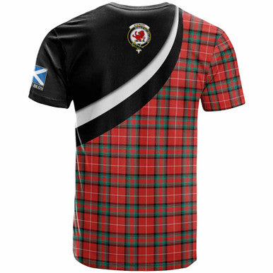Scottish Stewart (Stuart) of Bute Clan Crest Tartan T-Shirt - Scotland Forever Style Back Side Tartan Plaid