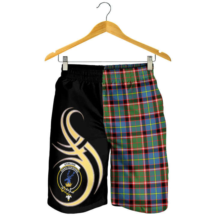 Scottish Stirling & Bannockburn District Clan Crest Tartan Believe in Me Men's Shorts