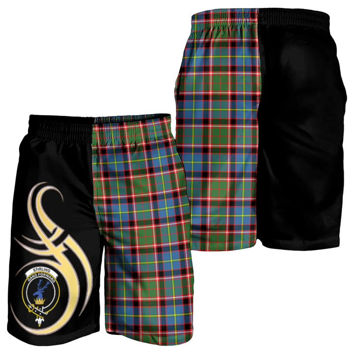 Scottish Stirling & Bannockburn District Clan Crest Tartan Believe in Me Men's Shorts