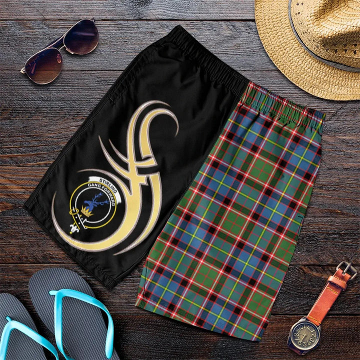 Scottish Stirling & Bannockburn District Clan Crest Tartan Believe in Me Men's Shorts