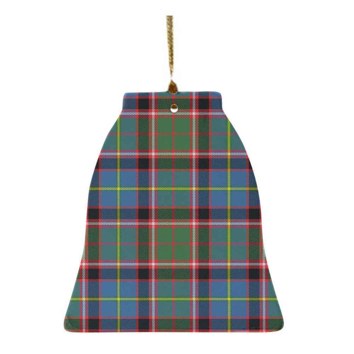 Scottish Stirling & Bannockburn District Clan Tartan Ceramic Ornament Bell Shape Tartan Plaid