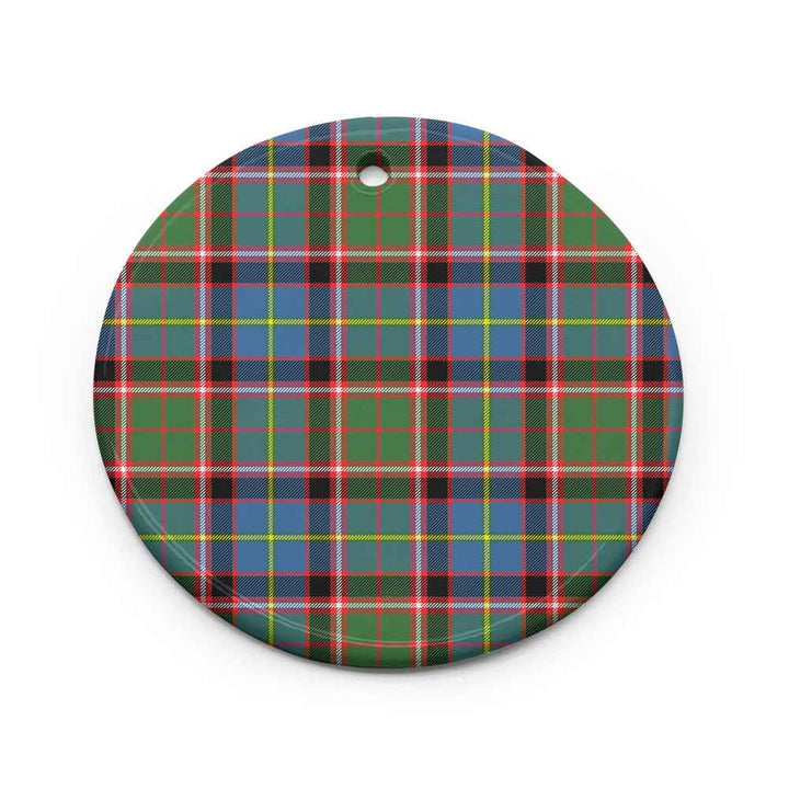 Scottish Stirling & Bannockburn District Clan Tartan Ceramic Ornament Circle Shape Tartan Plaid