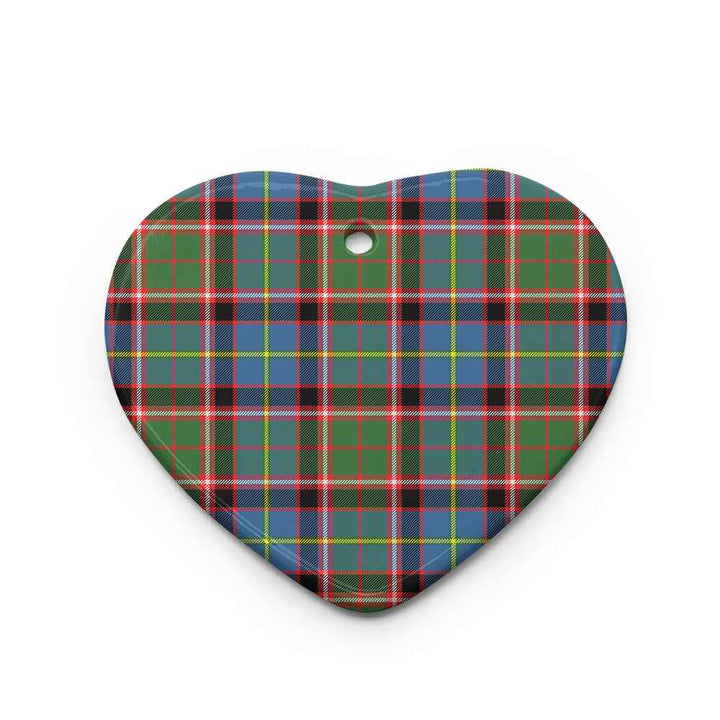 Scottish Stirling & Bannockburn District Clan Tartan Ceramic Ornament Heart Shape Tartan Plaid
