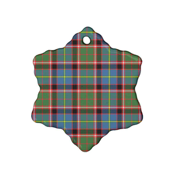Scottish Stirling & Bannockburn District Clan Tartan Ceramic Ornament Snow Flake Shape Tartan Plaid