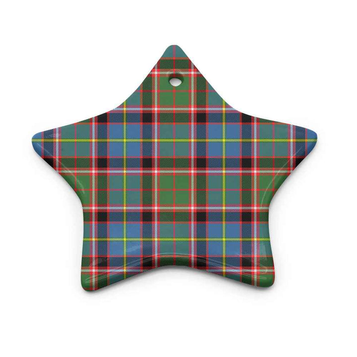 Scottish Stirling & Bannockburn District Clan Tartan Ceramic Ornament Star Shape Tartan Plaid