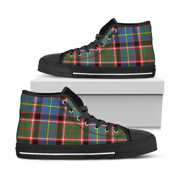 Scottish Stirling & Bannockburn District Clan Tartan High Top Shoes Black Sole Tartan Plaid