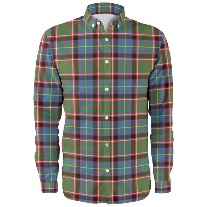 Scottish Stirling & Bannockburn District Clan Tartan Long Sleeve Shirt Front Side Tartan Plaid