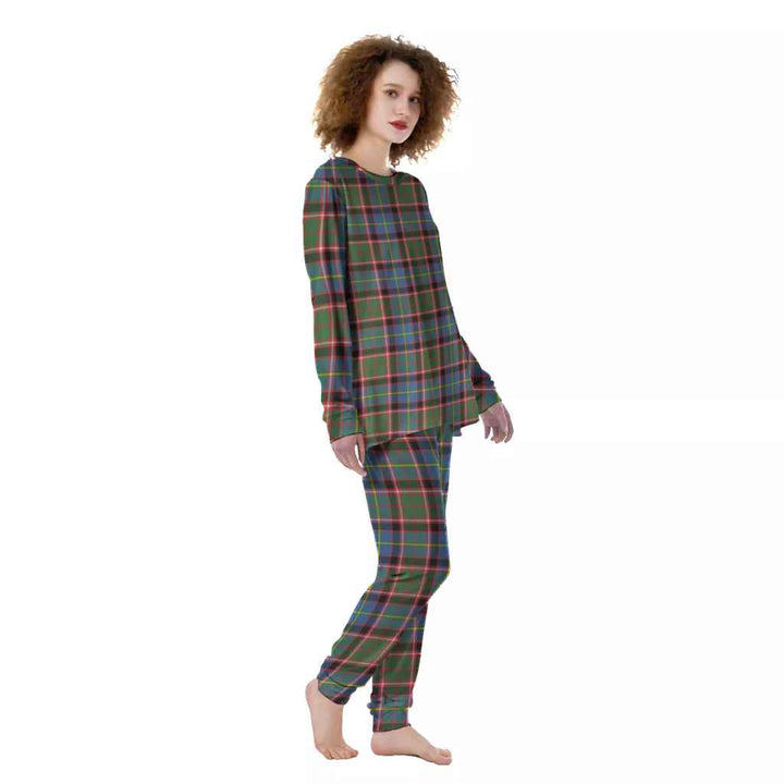 Scottish Stirling & Bannockburn District Clan Tartan Pajama Set Women Front Side Tartan Plaid