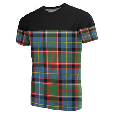 Scottish Stirling & Bannockburn District Clan Tartan T-Shirt Horizontal Style Front Side Tartan Plaid