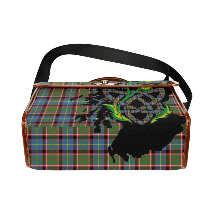 Scottish Stirling & Bannockburn District Clan Tartan Waterproof Canvas Bag With Thistle Tartan Plaid 5