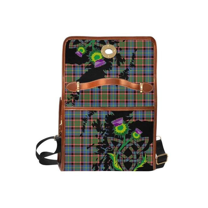 Scottish Stirling & Bannockburn District Clan Tartan Waterproof Canvas Bag With Thistle Tartan Plaid 6