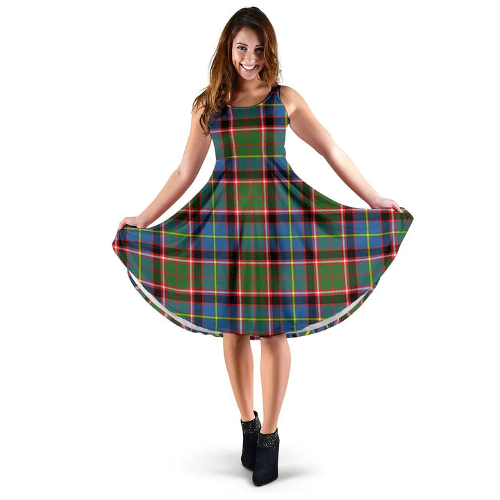 Scottish Stirling & Bannockburn District Clan Tartan Women Midi Dress