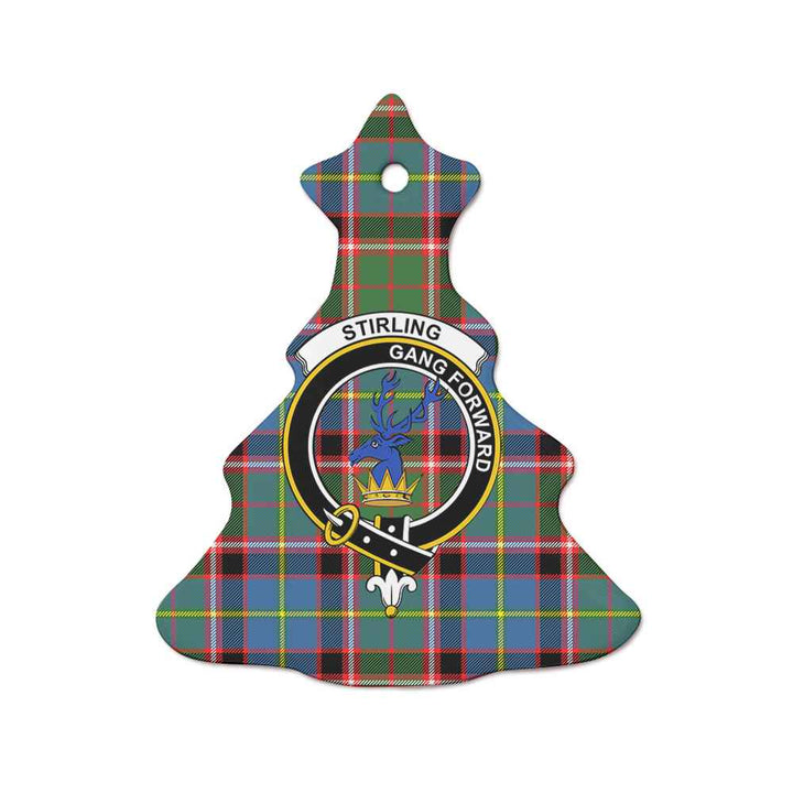 Scottish Stirling (of Cadder-Present Chief) Clan Crest Tartan Ceramic Ornament Tree Shape Tartan Plaid