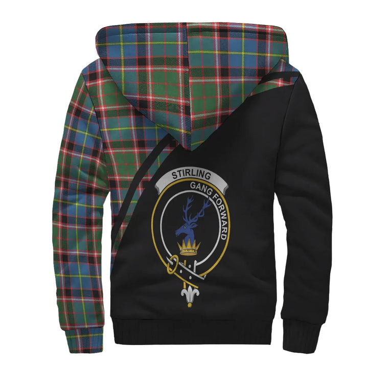 Scottish Stirling (of Cadder-Present Chief) Clan Crest Tartan Curve Sherpa Hoodie