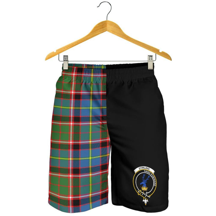 Scottish Stirling (of Cadder-Present Chief) Clan Crest Tartan Half of Me Men's Shorts