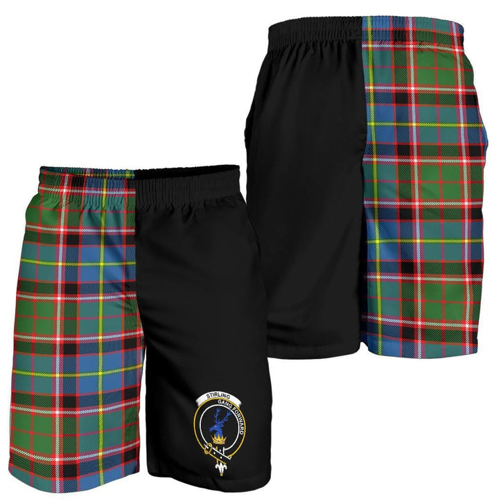 Scottish Stirling (of Cadder-Present Chief) Clan Crest Tartan Half of Me Men's Shorts