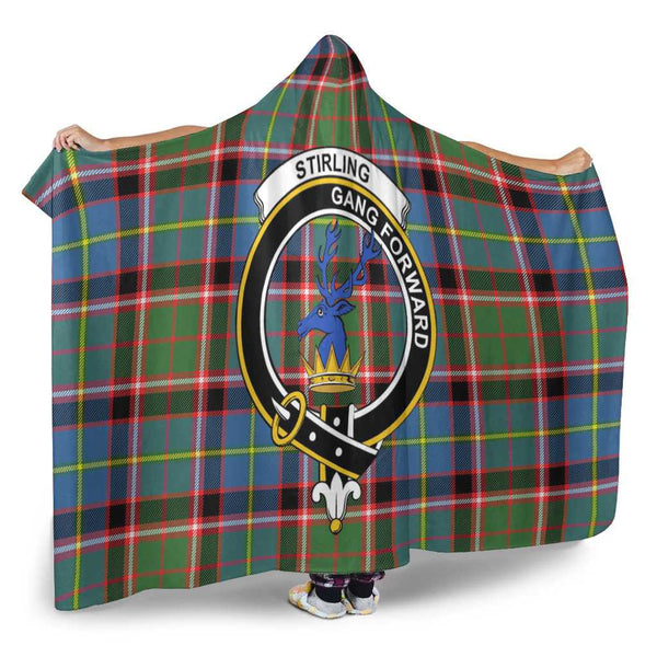 Scottish Stirling (of Cadder-Present Chief) Clan Crest Tartan Hooded Blanket Tartan Plaid 2