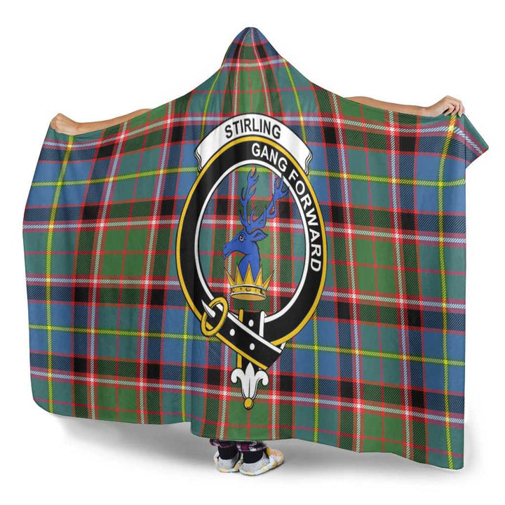 Scottish Stirling (of Cadder-Present Chief) Clan Crest Tartan Hooded Blanket Tartan Plaid 3