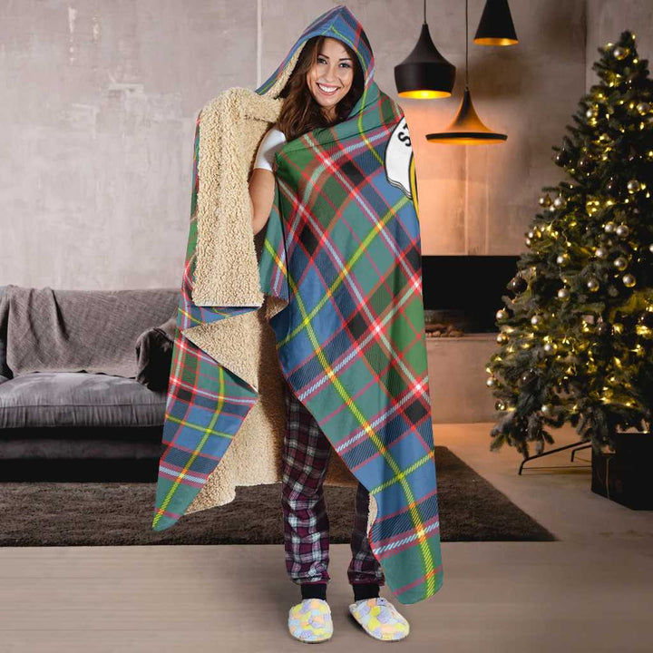 Scottish Stirling (of Cadder-Present Chief) Clan Crest Tartan Hooded Blanket Tartan Plaid 6