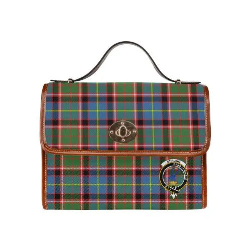 Scottish Stirling (of Cadder-Present Chief) Clan Crest Tartan Waterproof Canvas Bag Tartan Plaid 1