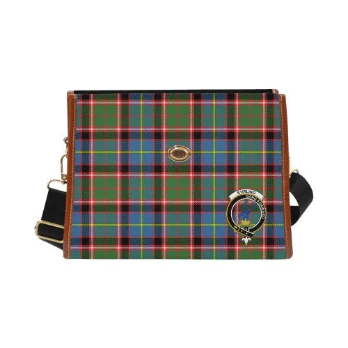 Scottish Stirling (of Cadder-Present Chief) Clan Crest Tartan Waterproof Canvas Bag Tartan Plaid 2