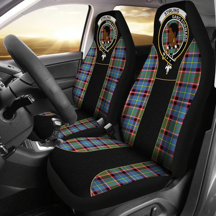 Scottish Stirling (of Keir) Clan Crest Tartan Car Seat Covers - Special Style 1