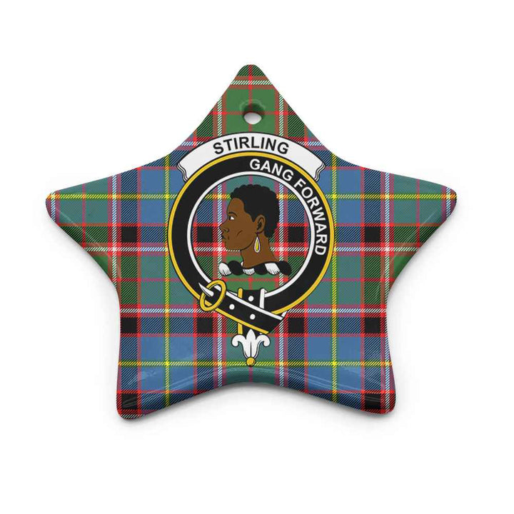 Scottish Stirling (of Keir) Clan Crest Tartan Ceramic Ornament Star Shape Tartan Plaid