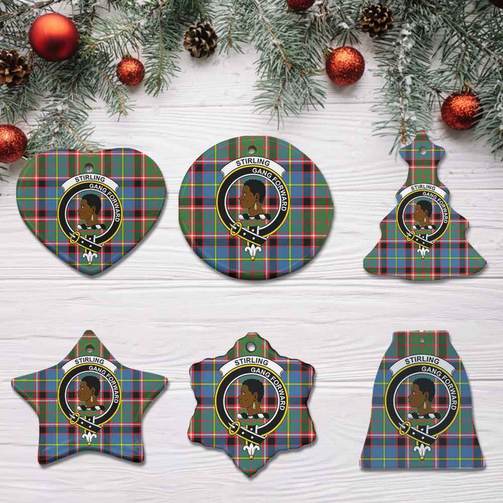 Scottish Stirling (of Keir) Clan Crest Tartan Ceramic Ornament All Tartan Plaid
