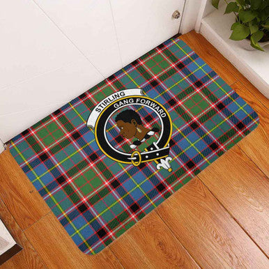 Scottish Stirling (of Keir) Clan Crest Tartan Door Mat Tartan Plaid 3