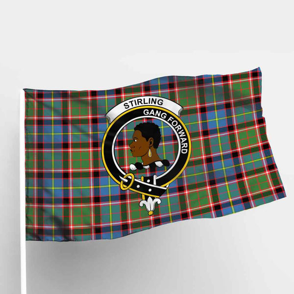 Scottish Stirling (of Keir) Clan Crest Tartan Flag Parade Tartan Plaid 1