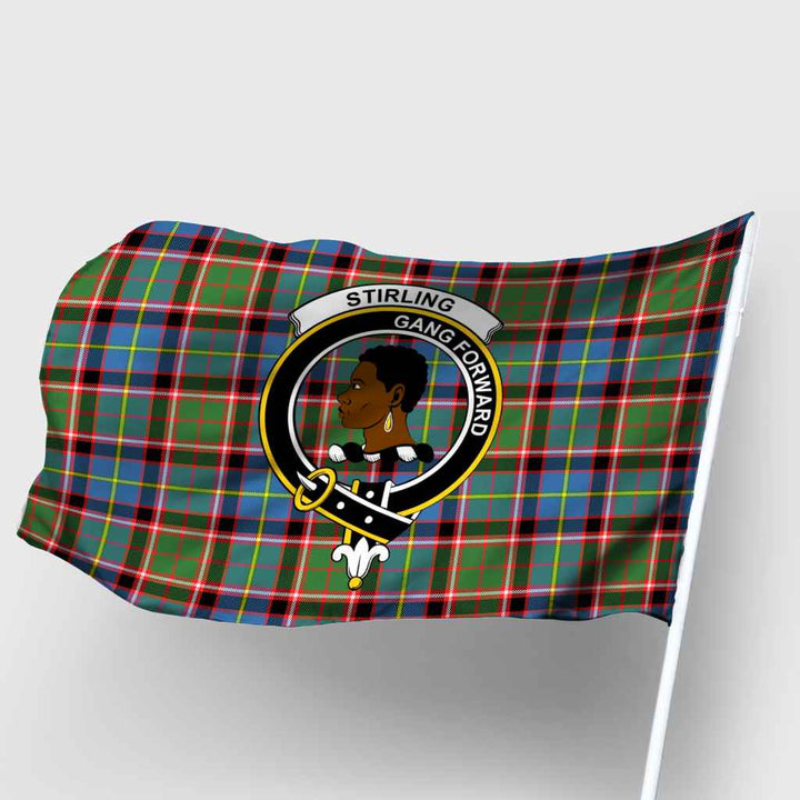 Scottish Stirling (of Keir) Clan Crest Tartan Flag Parade Tartan Plaid 2