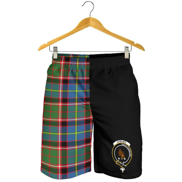 Scottish Stirling of Keir Clan Crest Tartan Half of Me Men's Shorts