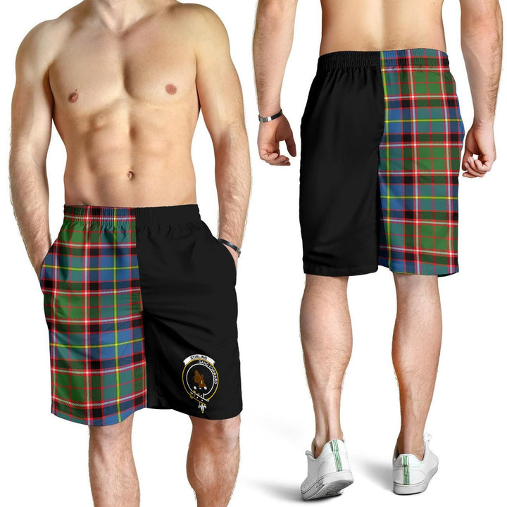 Scottish Stirling of Keir Clan Crest Tartan Half of Me Men's Shorts